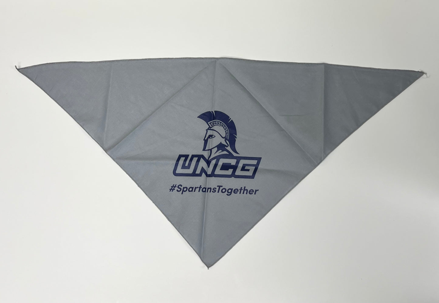 Grey Medium-Large Pet Bandana - #SpartansTogether with Spartan logo