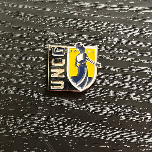 Lapel Pins, UNCG+Minerva, Navy-fIlled G, with magnet back