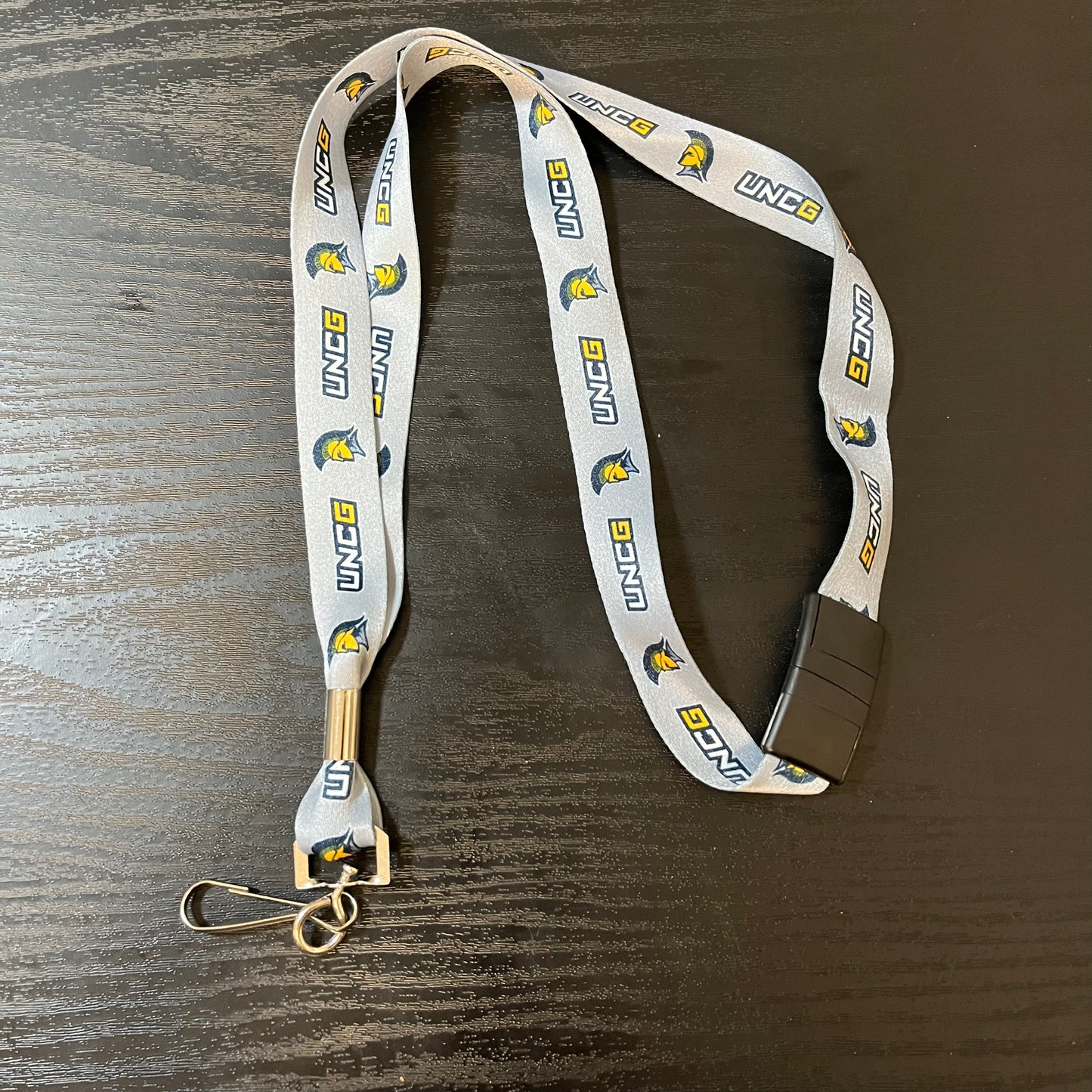 Lanyard, Grey with UNCG and Spartan logos