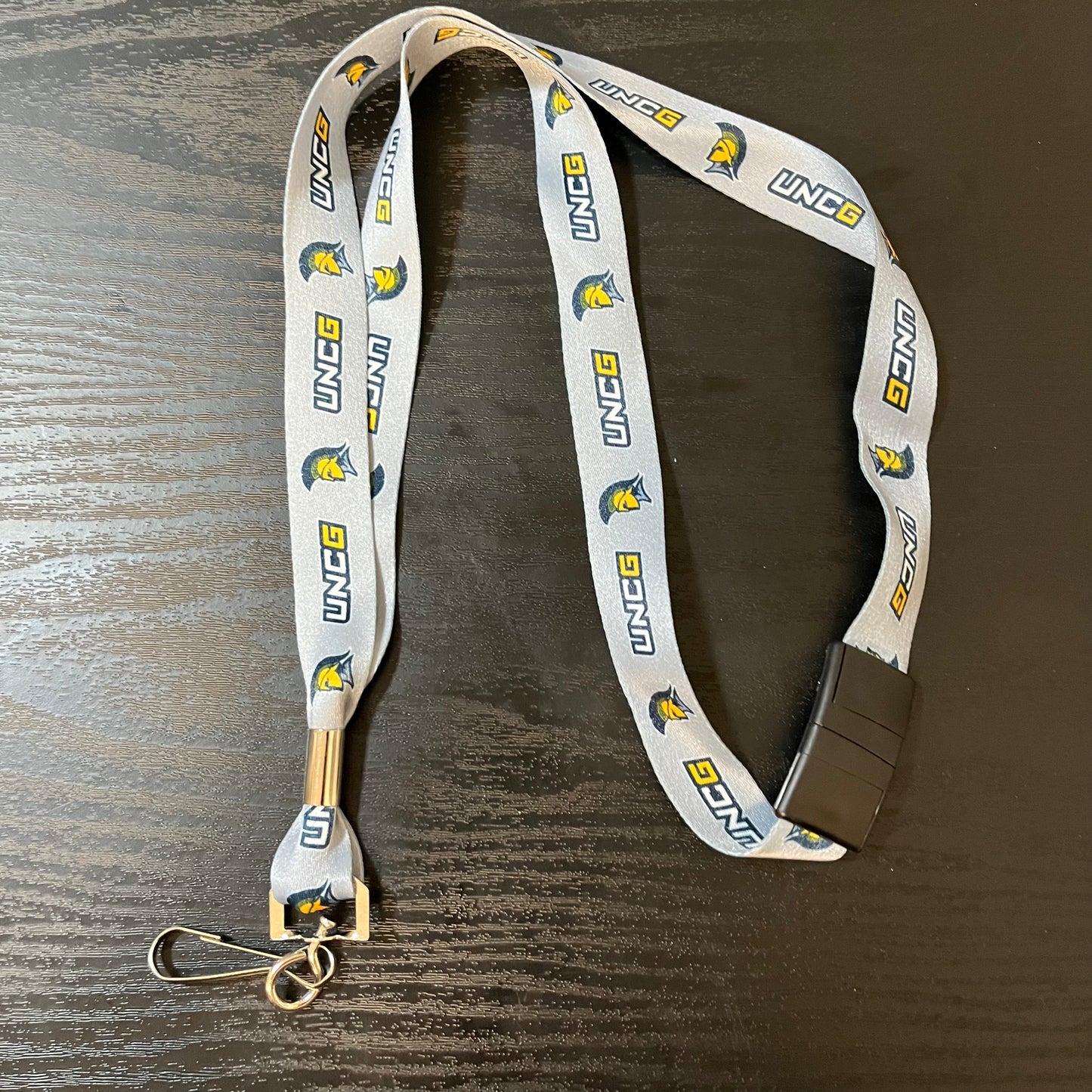 Lanyard, Grey with UNCG and Spartan logos