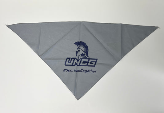 Grey Medium-Large Pet Bandana - #SpartansTogether with Spartan logo